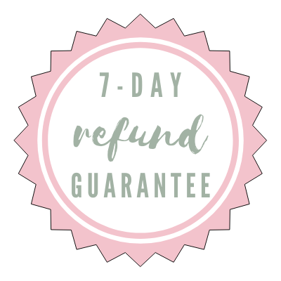 Sticker that shows 7 day refund guarantee